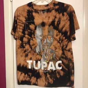 Custom bleach dye Tupac tshirt